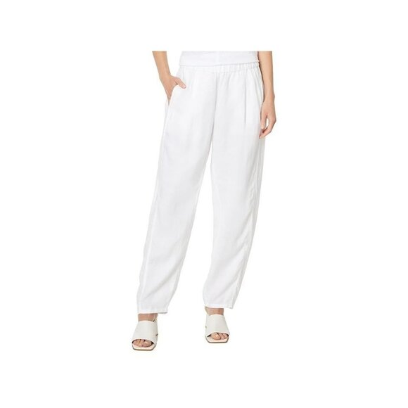 Eileen Fisher Womens Linen Pleated Ankle Lantern Pants White Size XL NWT - Picture 1 of 2